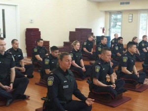 police officers meditating
